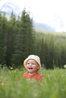 Smiling infant.